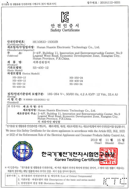 Porcellana Hunan Huaxin Electronic Technology Co., Ltd. Certificazioni